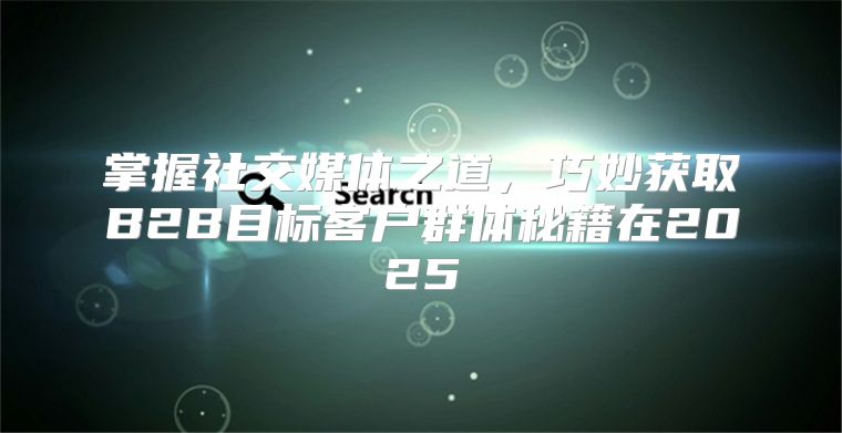 掌握社交媒体之道，巧妙获取B2B目标客户群体秘籍在2025