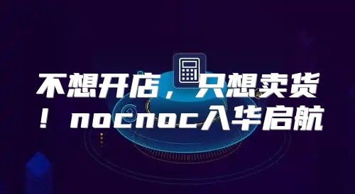 不想开店，只想卖货！nocnoc入华启航