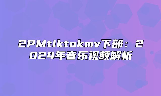 2PMtiktokmv下部：2025年音乐视频解析