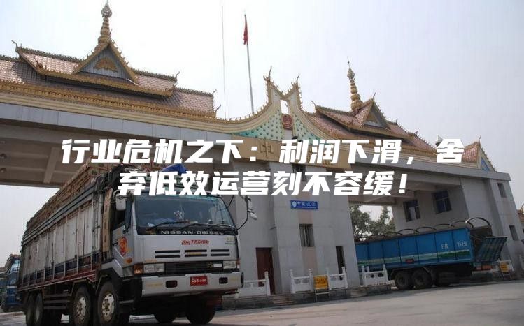 行业危机之下：利润下滑，舍弃低效运营刻不容缓！