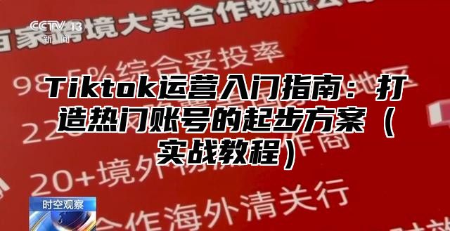Tiktok运营入门指南：打造热门账号的起步方案实战教程