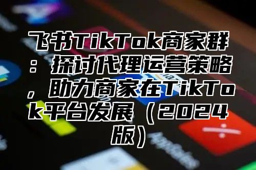 飞书TikTok商家群：探讨代理运营策略，助力商家在TikTok平台发展2025版