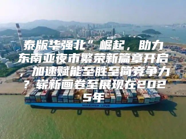 泰版华强北”崛起，助力东南亚夜市繁荣新篇章开启，加速赋能至胜至简竞争力？崭新画卷至展现在2025年