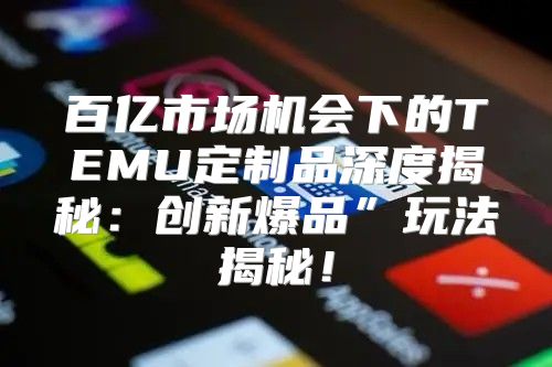 百亿市场机会下的TEMU定制品深度揭秘：创新爆品”玩法揭秘！