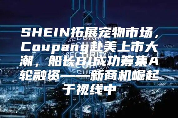 SHEIN拓展宠物市场，Coupang赴美上市大潮，船长BI成功筹集A轮融资——新商机崛起于视线中