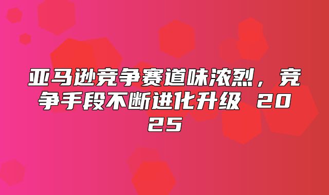 亚马逊竞争赛道味浓烈，竞争手段不断进化升级 2025