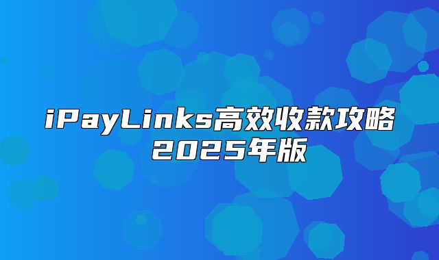 iPayLinks高效收款攻略 2025年版