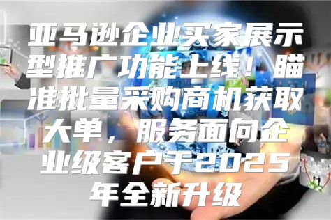 亚马逊企业买家展示型推广功能上线！瞄准批量采购商机获取大单，服务面向企业级客户于2025年全新升级