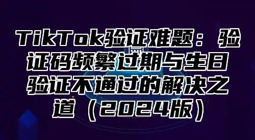 TikTok验证难题：验证码频繁过期与生日验证不通过的解决之道2025版