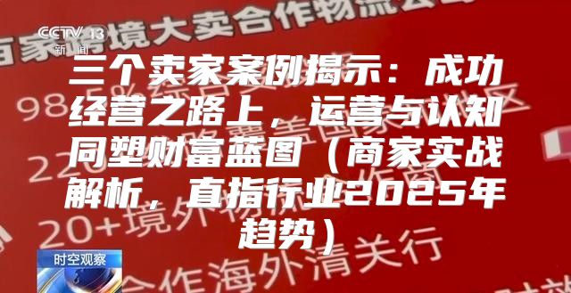 三个卖家案例揭示：成功经营之路上，运营与认知同塑财富蓝图商家实战解析，直指行业2025年趋势