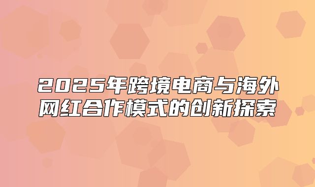 2025年跨境电商与海外网红合作模式的创新探索