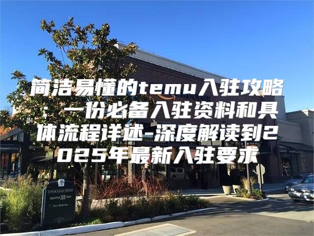 简洁易懂的temu入驻攻略：一份必备入驻资料和具体流程详述-深度解读到2025年最新入驻要求