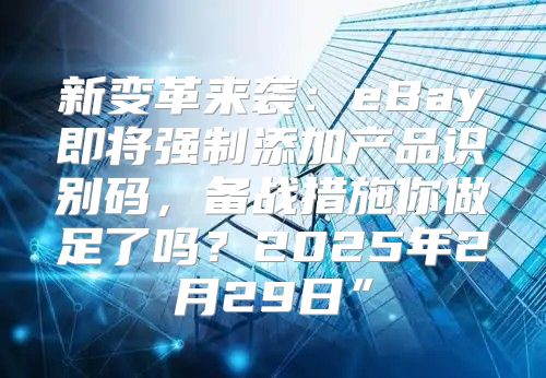 新变革来袭：eBay即将强制添加产品识别码，备战措施你做足了吗？2025年2月29日”