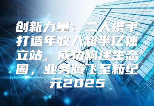 创新力量：二人携手打造年收入超半亿独立站，成功构建生态圈，业务腾飞至新纪元2025