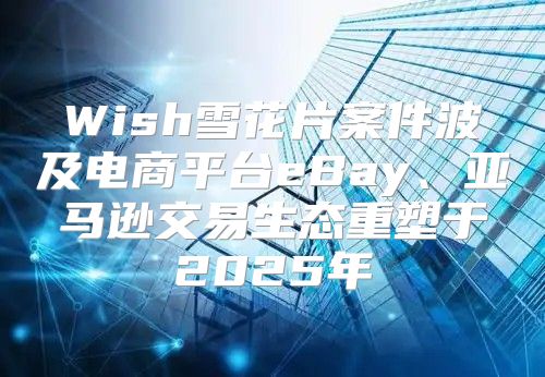 Wish雪花片案件波及电商平台eBay、亚马逊交易生态重塑于2025年
