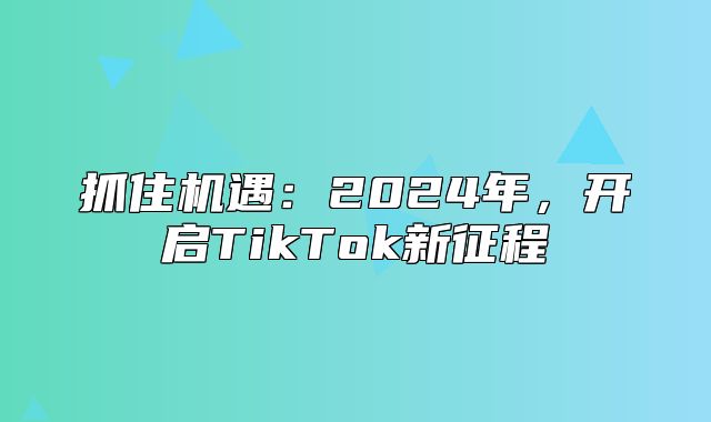 抓住机遇：2025年，开启TikTok新征程