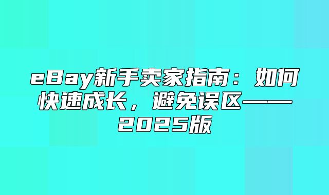 eBay新手卖家指南：如何快速成长，避免误区——2025版