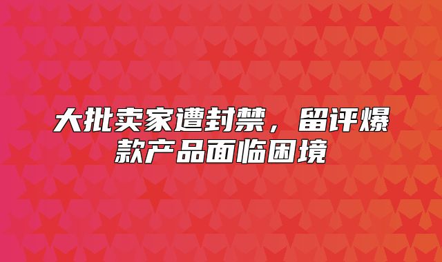 大批卖家遭封禁，留评爆款产品面临困境