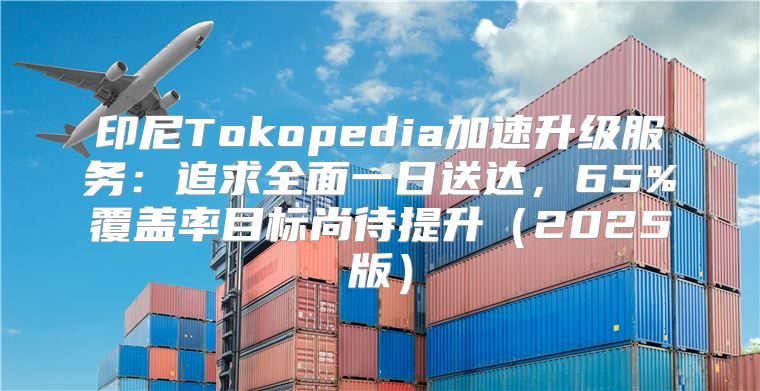 印尼Tokopedia加速升级服务：追求全面一日送达，65%覆盖率目标尚待提升2025版