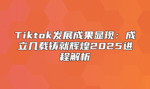 Tiktok发展成果显现：成立几载铸就辉煌2025进程解析