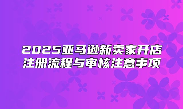 2025亚马逊新卖家开店注册流程与审核注意事项