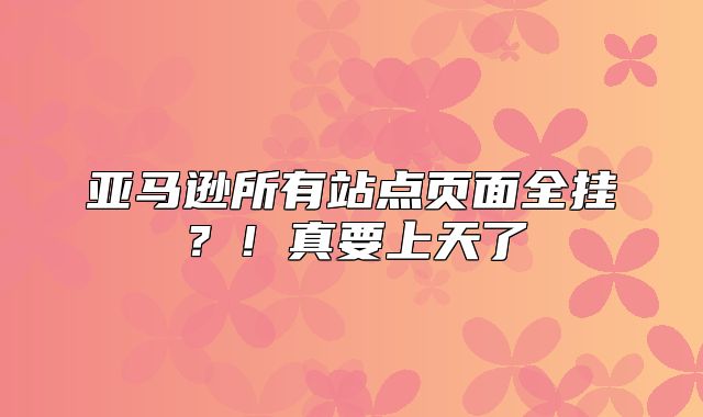 亚马逊所有站点页面全挂？！真要上天了