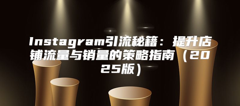 Instagram引流秘籍：提升店铺流量与销量的策略指南2025版