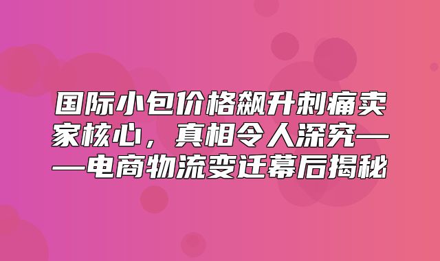 国际小包价格飙升刺痛卖家核心，真相令人深究——电商物流变迁幕后揭秘