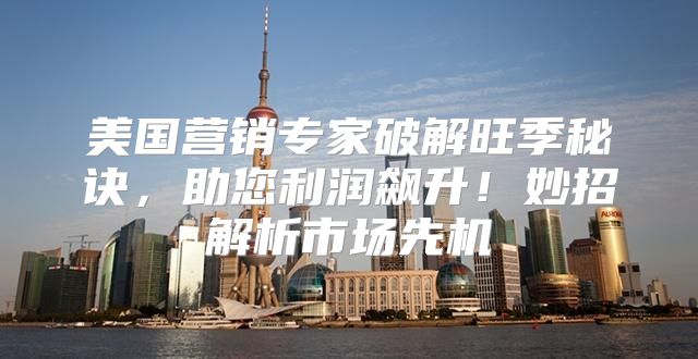 美国营销专家破解旺季秘诀，助您利润飙升！妙招解析市场先机