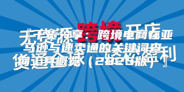 『干货分享：跨境电商在亚马逊与速卖通的关键词查询工具概览2025版』