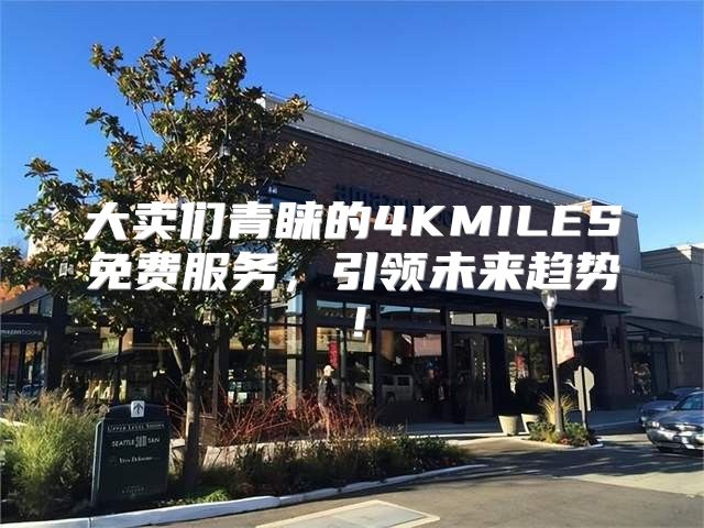 大卖们青睐的4KMILES免费服务，引领未来趋势！