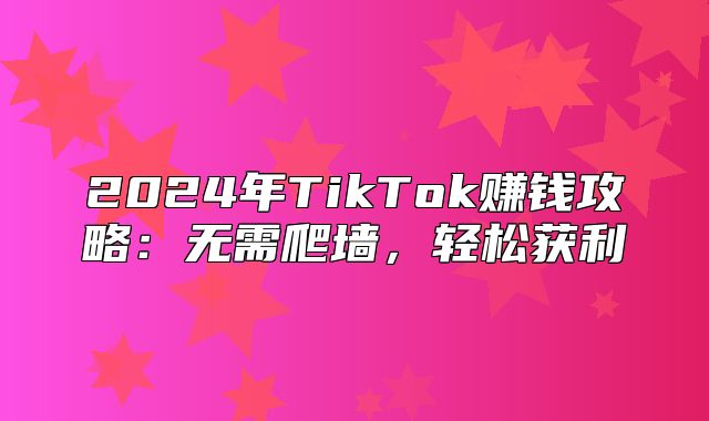 2025年TikTok赚钱攻略：无需爬墙，轻松获利