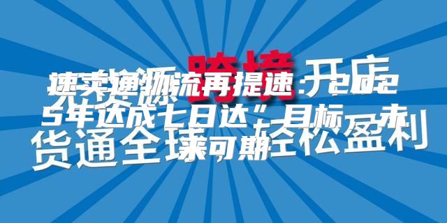 速卖通物流再提速：2025年达成七日达”目标，未来可期