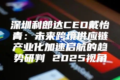 深圳利郎达CEO戴怡青：未来跨境供应链产业化加速启航的趋势研判 2025视角