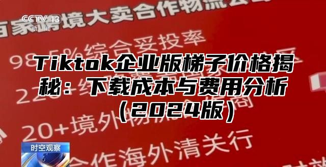 Tiktok企业版梯子价格揭秘：下载成本与费用分析2025版