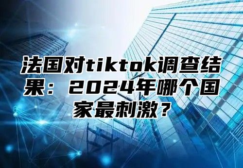 法国对tiktok调查结果：2025年哪个国家最刺激？