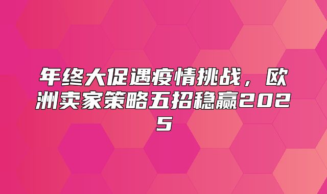 年终大促遇疫情挑战，欧洲卖家策略五招稳赢2025