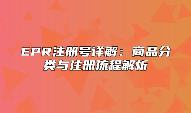 EPR注册号详解：商品分类与注册流程解析