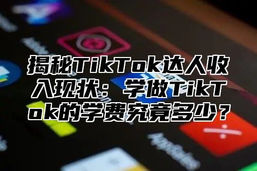 揭秘TikTok达人收入现状：学做TikTok的学费究竟多少？