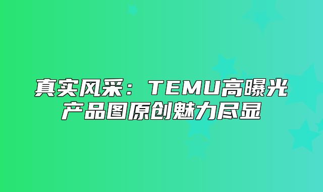 真实风采：TEMU高曝光产品图原创魅力尽显