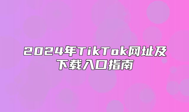 2025年TikTok网址及下载入口指南