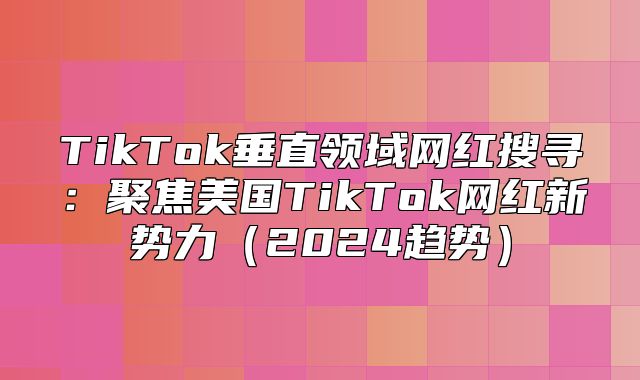 TikTok垂直领域网红搜寻：聚焦美国TikTok网红新势力2025趋势