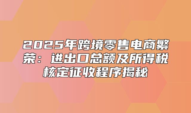 2025年跨境零售电商繁荣：进出口总额及所得税核定征收程序揭秘