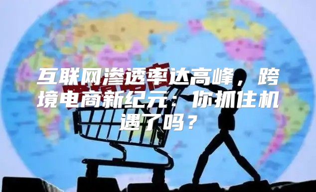 互联网渗透率达高峰，跨境电商新纪元：你抓住机遇了吗？
