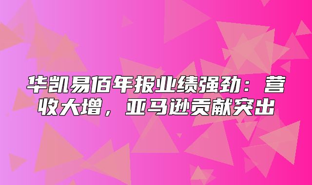 华凯易佰年报业绩强劲：营收大增，亚马逊贡献突出