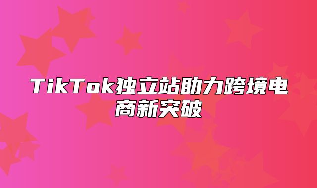 TikTok独立站助力跨境电商新突破