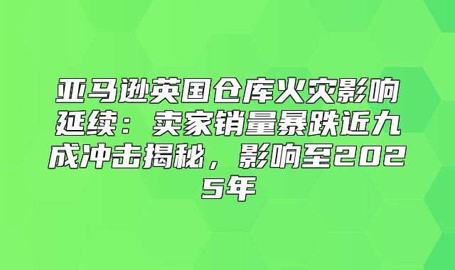 亚马逊英国仓库火灾影响延续：卖家销量暴跌近九成冲击揭秘，影响至2025年