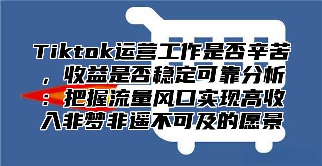 Tiktok运营工作是否辛苦，收益是否稳定可靠分析：把握流量风口实现高收入非梦非遥不可及的愿景