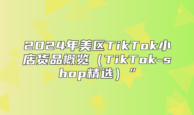 2025年美区TikTok小店货品概览TikTok-shop精选”