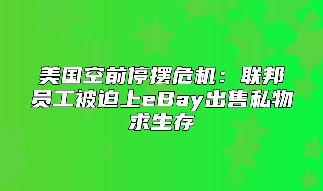 美国空前停摆危机：联邦员工被迫上eBay出售私物求生存